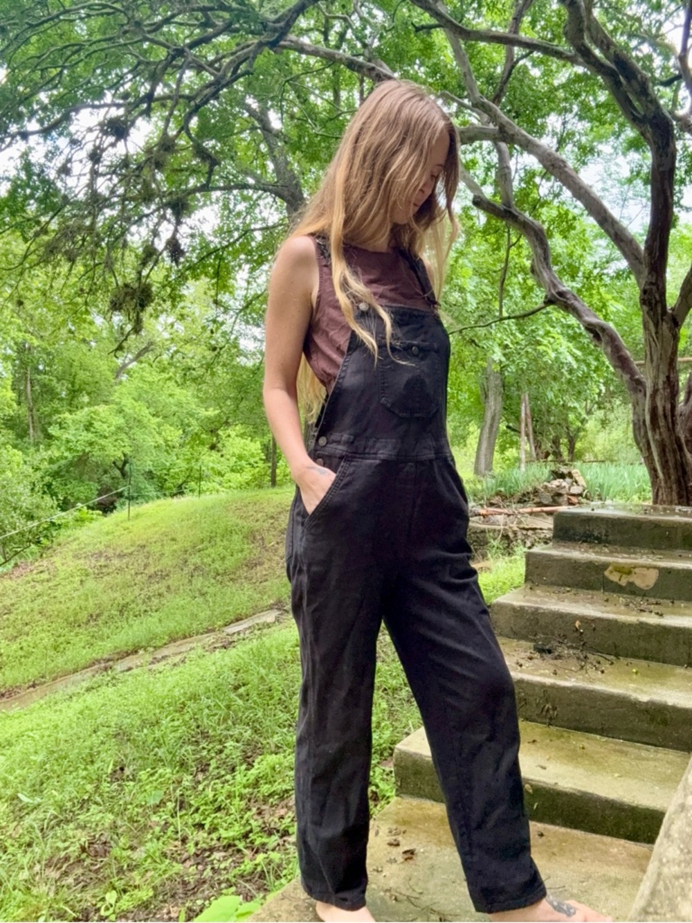 Marine Layer Black Relaxed Overalls